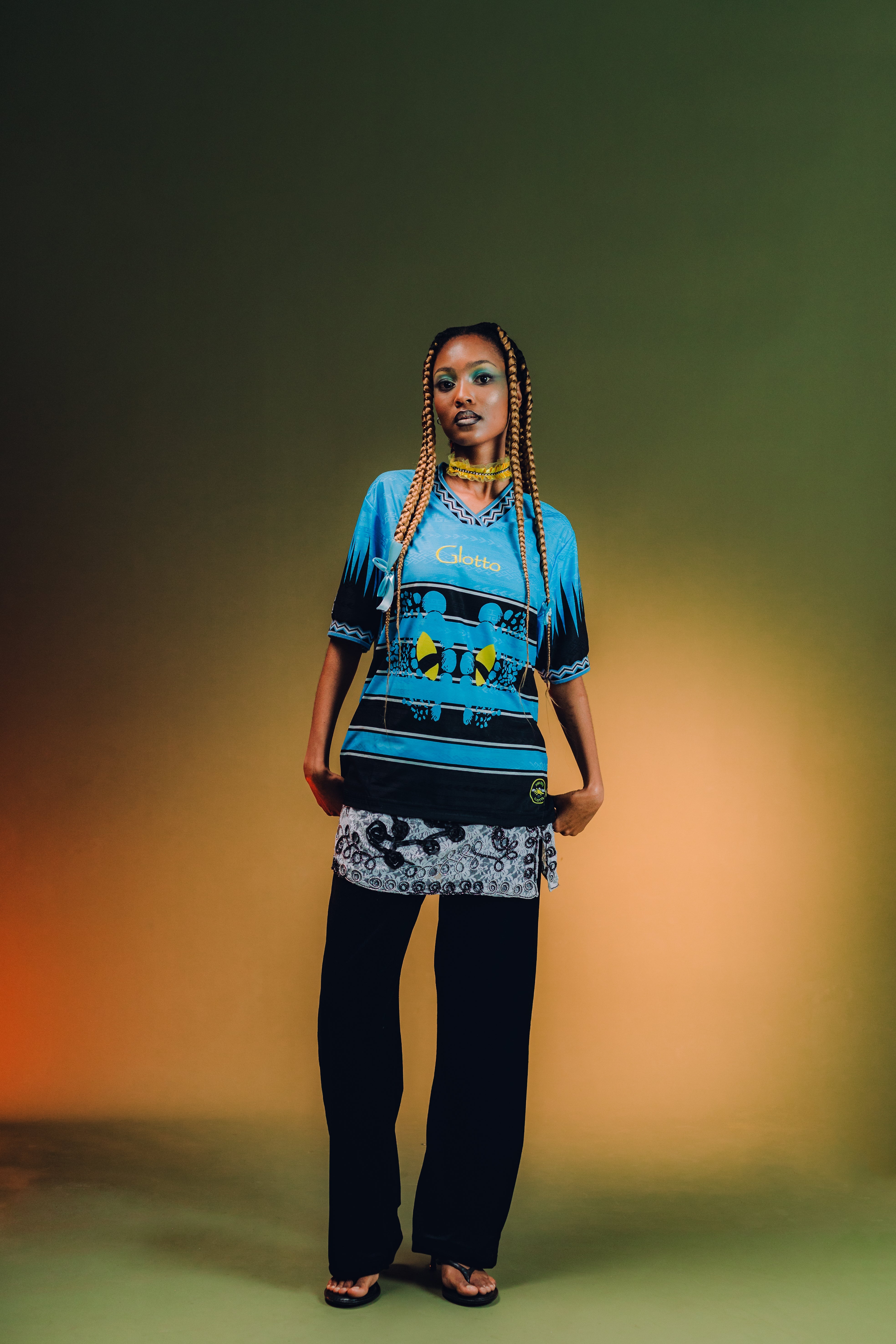 Glotto x Pink Boto Nile Crocodile Jersey - Blue/Black