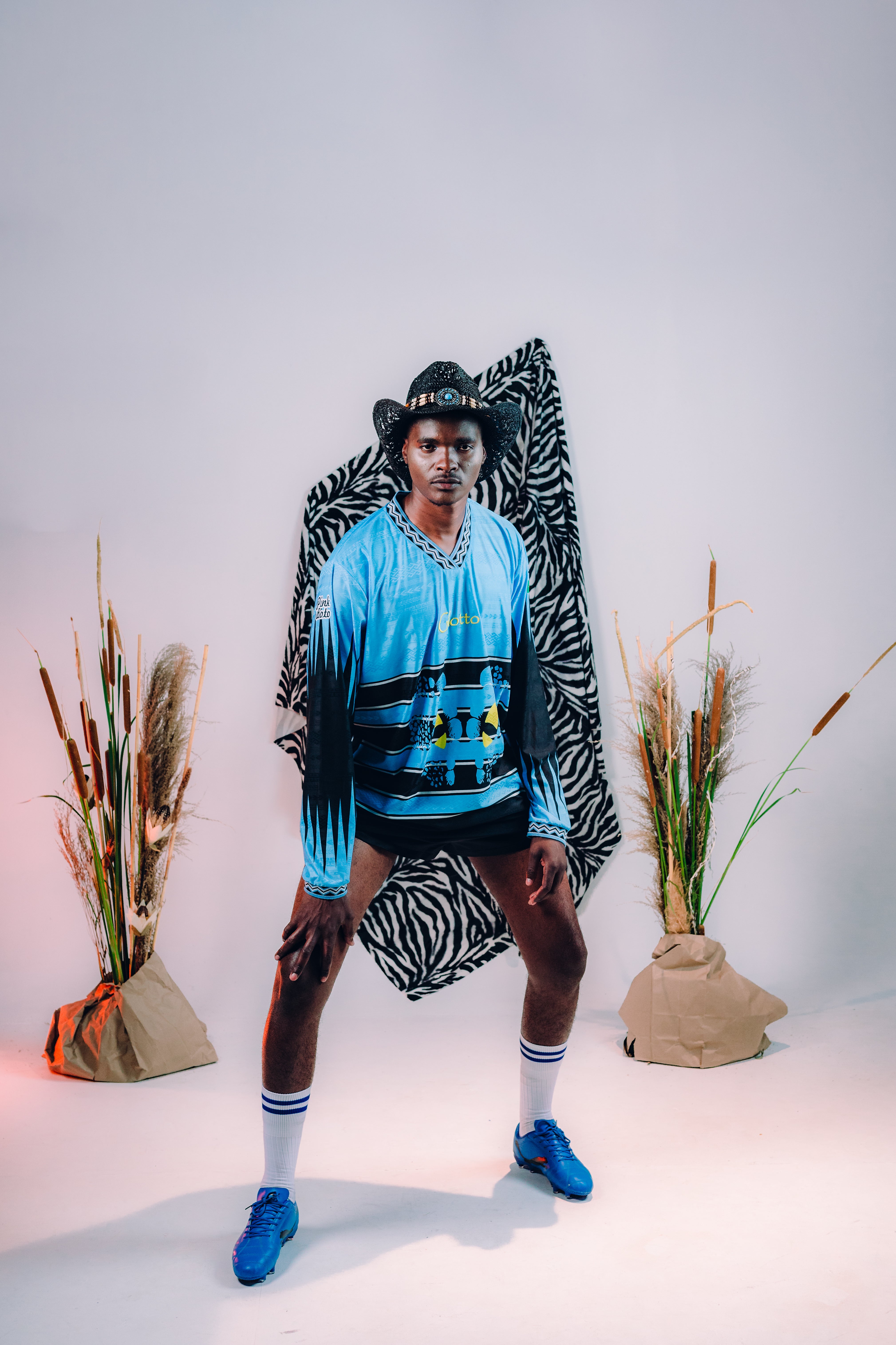 Glotto x Pink Boto Nile Crocodile Jersey - Blue/Black